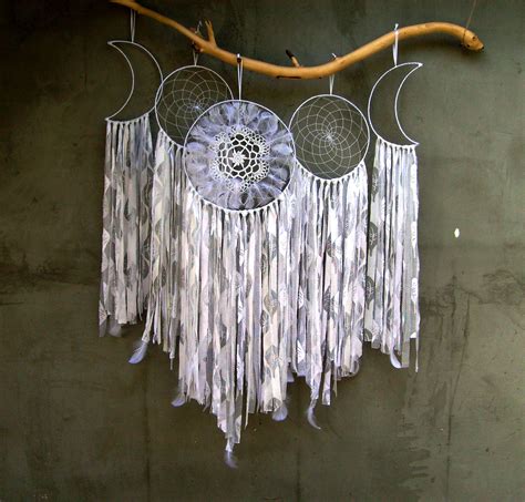 Large Dream Catcher Wall Hanging Large Dreamcatcher Wall White Etsy