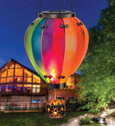 Hot Air Balloon Solar Lantern Rainbow Large