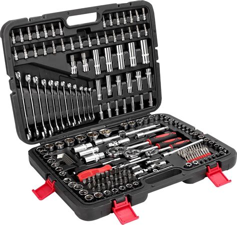 XJYMCOM 215 Pcs Mechanic Tool Set 1 2 1 4 3 8 With Ratchet Wrench