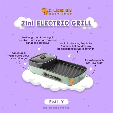 Jual Emily In Electric Hot Pot Grill Pemanggang Perebus Makanan Shopee Indonesia