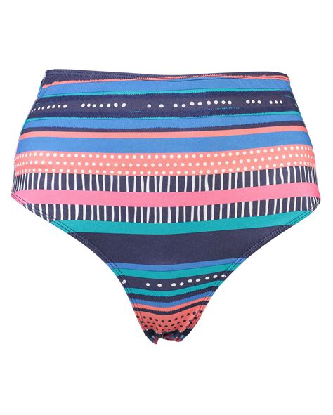 Riachuelo Biquíni Calcinha Hot Pant Listras Azul Marinho Rosa Salmão Dript by Riachuelo