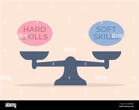 Concept Of Balancing Hard And Soft Skills Vector Illustration Stock