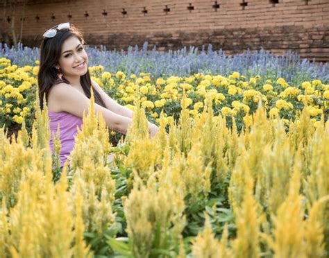 Asian Brunette Model Posing In Natural Setting Stock Image Image Of Perfect Outdoor