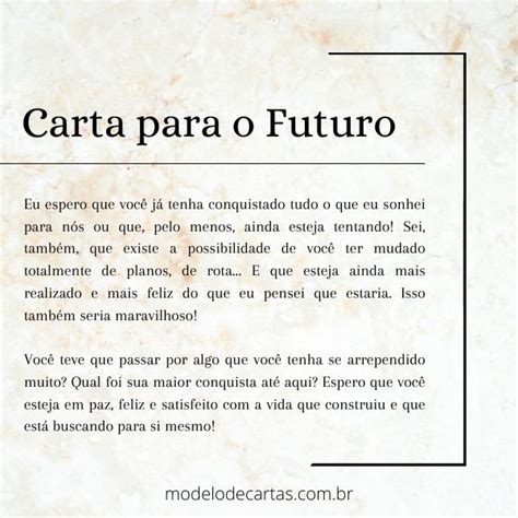 Carta Para O Futuro Seu Eu Do Futuro Te Espera Modelos De Carta