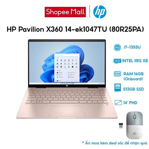 Laptop HP Pavilion X360 14 Ek1047TU 80R25PA I7 1355U 16GB 512GB