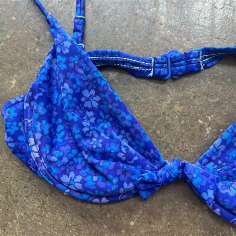 American Vintage Women S Blue Bikini And Tankini Tops Depop