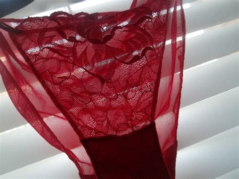 Victoria S Secret Vintage Panties Bikini Lace Pink Red Frilly Floral Soft Size Medium M Dreamy