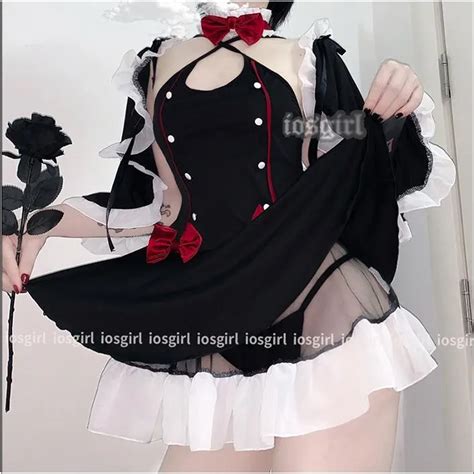 Women Sexy Lingerie Maid Uniform Seduction Suit Sweet Cute Dress Nightclub Skirt Maid Loli