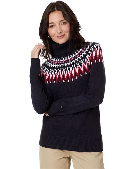 Women S Tommy Hilfiger Chevron Fair Isle Turtleneck Sweater Zappos