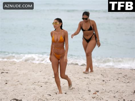Chantel Jeffries Sexy Seen Showing Off Her Hot Figure In An Orange Bikini In Miami Aznude