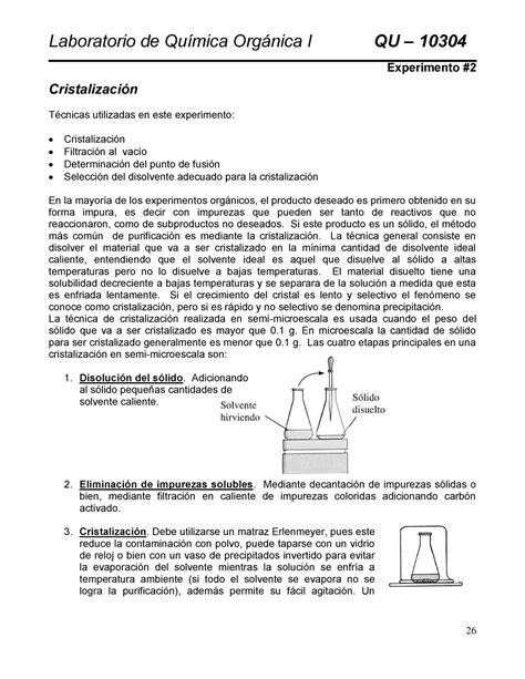 Lab Org I Practica Cristalizacion Experimento Cristalizaci N