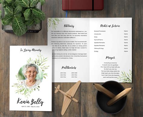 Funeral Program Template Floral