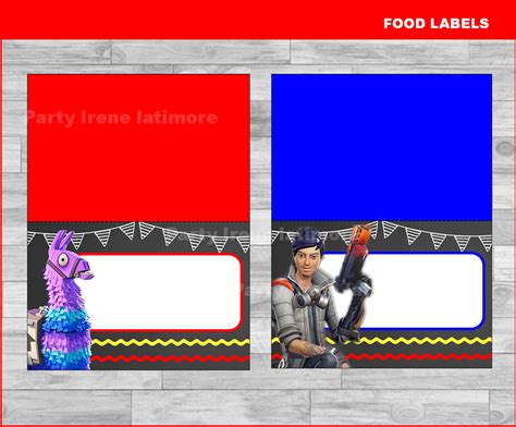 Fortnite Food Labels Printable Fortnite Food Tent Cards Fortnite