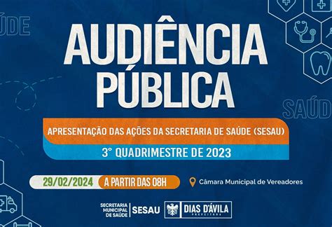 SESAU irá promover Audiência Pública para Prestação de Contas do 3º