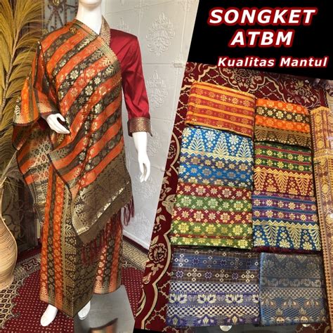 Jual Set Songket Atbm Salur Songket Tenun Mesin Palembang Shopee