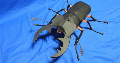 【ペーパークラフト】ミヤマクワガタを作ってみました-なべさんの切り紙創造堂