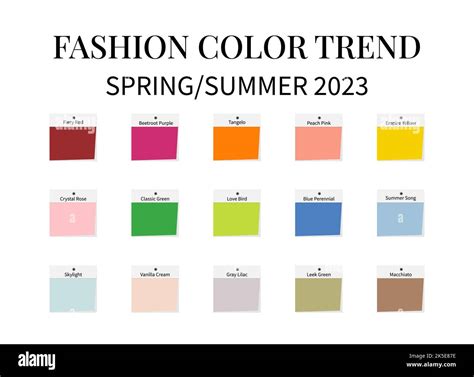 Fashion Color Trend Spring - Summer 2023. Trendy colors palette guide ...
