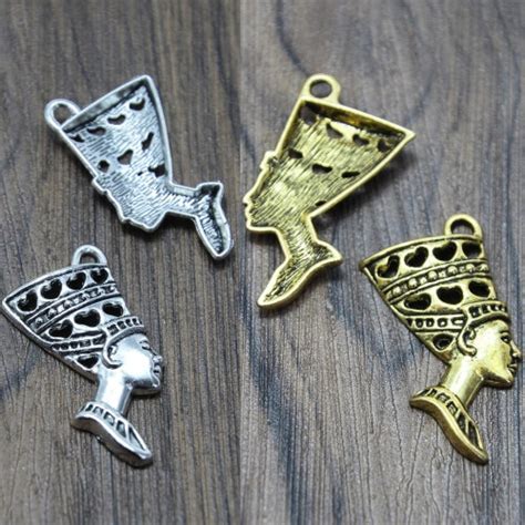 8pcs Egypt Queen Nefertiti Charm Antique Silver Tone Bronze Etsy