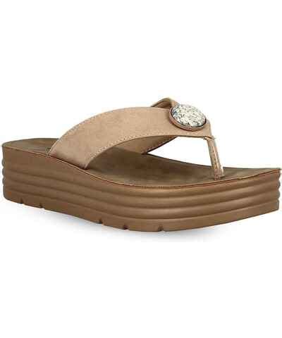 Nude καλοκαιρινές μονόχρωμες γυναικείες σαγιονάρες σε έκπτωση με πλατφόρμα GLAMI gr