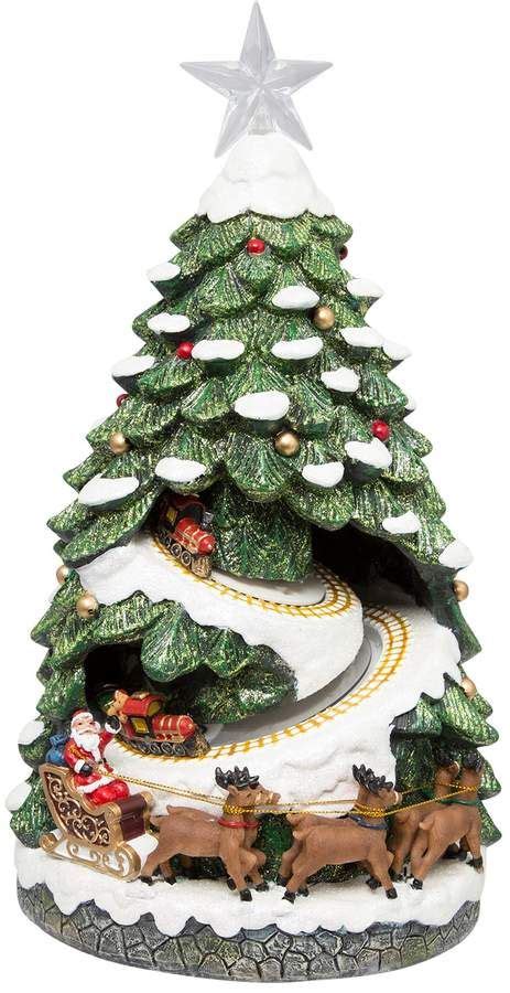 FAO Schwarz Light-Up Musical Tree Village Christmas Decor | Christmas tree village, Led ...