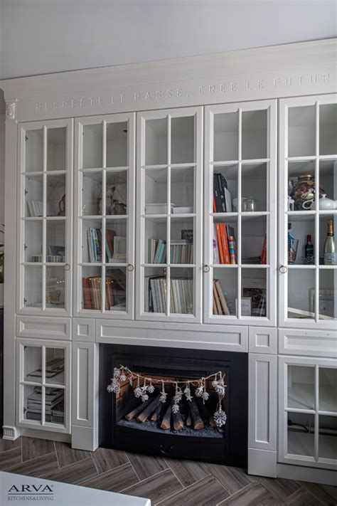 Библиотека из массива березы, цвет "Белая ночь" | Мебель ARVA