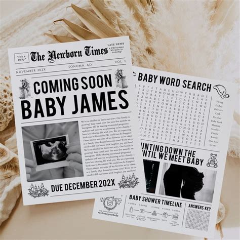 Baby Coming Soon Newspaper Etsy