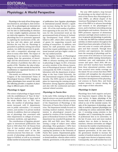 (PDF) Physiology: A World Perspective