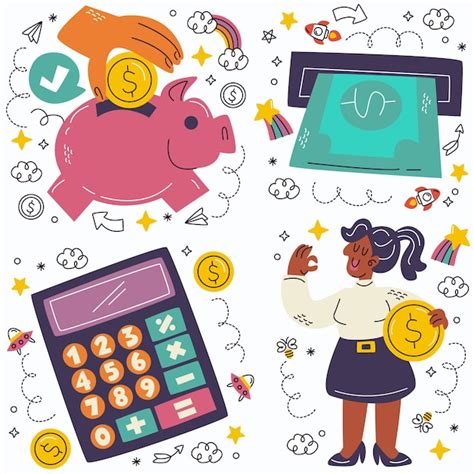 Desenhos Sobre Educação Financeira - Vetores e ilustrações de Educacao financeira infantil cofre para ...