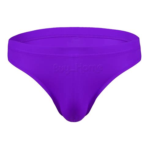 Sexy Men S Thongs Ice Silk Seamless Bikini Briefs Underwear Bulge Pouch G String Ebay