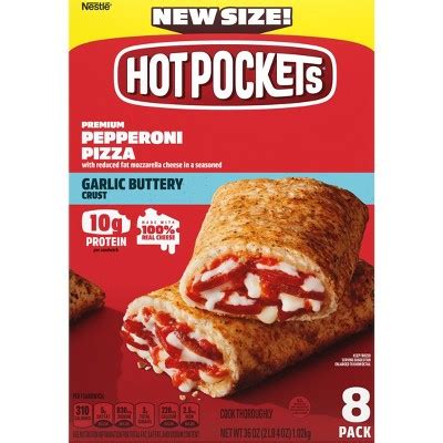 Hot Pockets Garlic Buttery Crust Frozen Pepperoni 8pk 36oz Target
