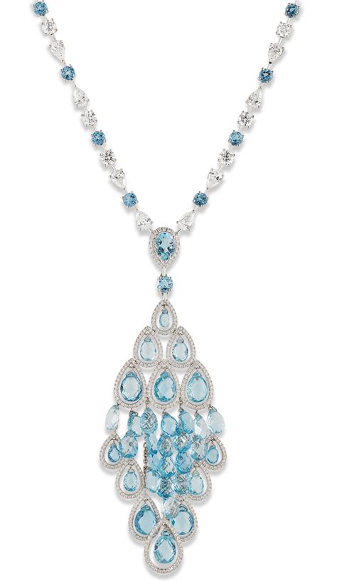 GOLD AQUAMARINE AND DIAMOND NECKLACE GRAFF Christie S