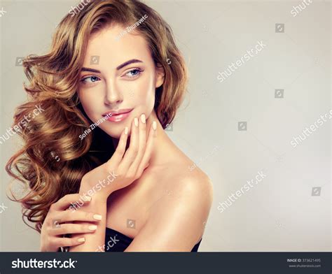 Beautiful Girl Long Wavy Hair Brunette Stock Photo 373621495 Shutterstock
