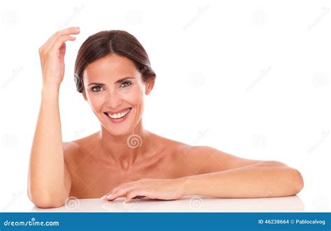 Mature Woman Laughing And Looking At Camera Stock Photo Image Of Facial Femininity 46238664