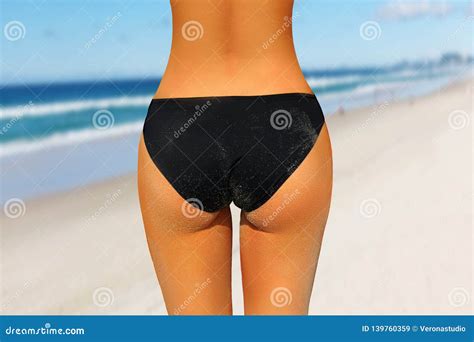 Portrait Of Woman In Bikini Having Perfect Buttocks Stock Image