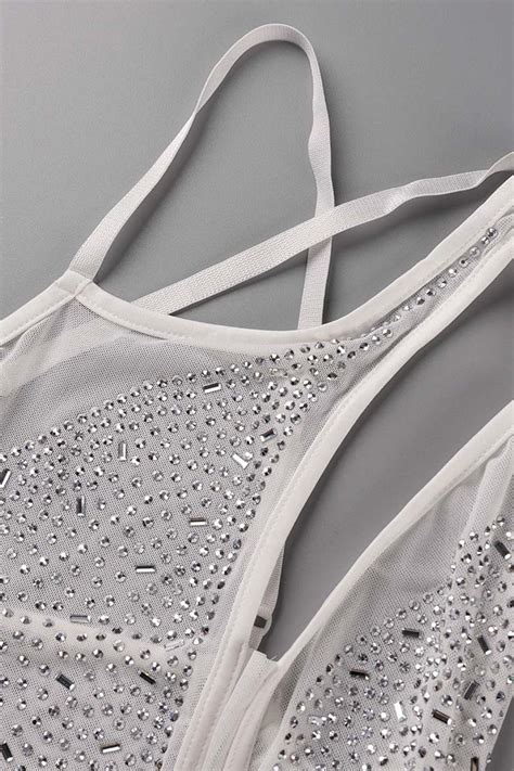 Wholesale Blue Sexy Solid Hollowed Out Patchwork Hot Drill Asymmetrical