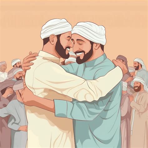 Premium AI Image | A cartoon of two men hugging each other in front of ...