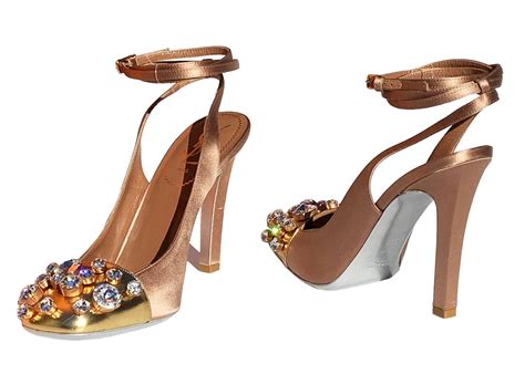 Yves Saint Laurent Nude Crystal Embellished Satin Shoes Slingback Italian For Sale At Stdibs