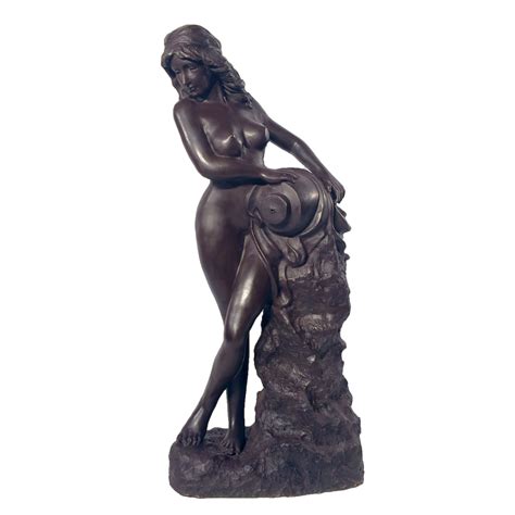 Bronze Nude Lady By Rock Fountain Sculpture Metropolitan Galleries Inc