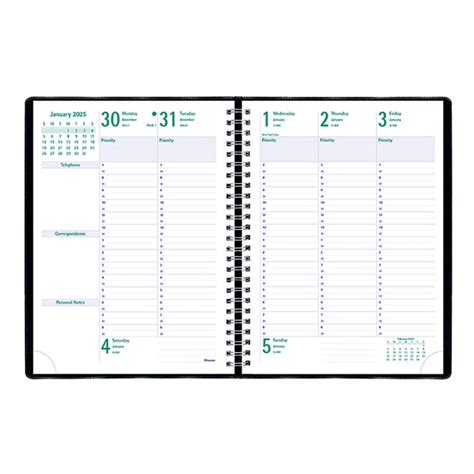 Blueline Timanager 13 Month Weekly Planner 10 14x 7 58 English