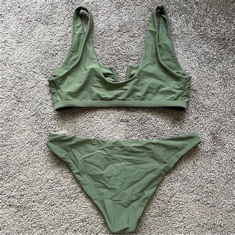 Green Bikini Set From SHEIN Both Top And Bottom Depop