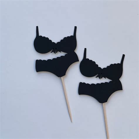 Lingerie Cupcake Toppers Bridal Shower Cupcake Toppers Bra Etsy