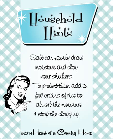 helpful household hints salt heart   country home