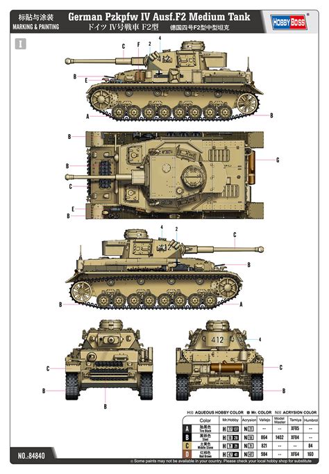 German Pzkpfw IV Ausf F2 Medium Tank 1 4 Plastikové modely RC Auta