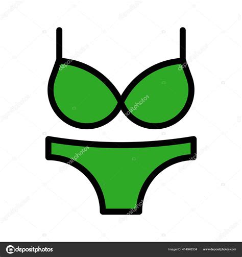 Biqu Ni Lingerie Vetor Ilustra O Desenho Preenchido Cone Esbo O Edit Vel Vetor De Stock De