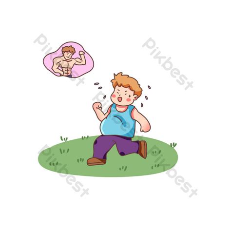 Sport Weight Loss Fitness Exercise Cartoon Character PNG Images | PSD ...