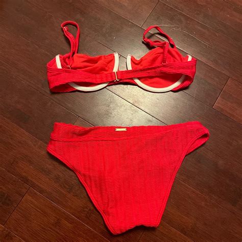 Red Billabong Bikini Set Worn Once Bought For Depop