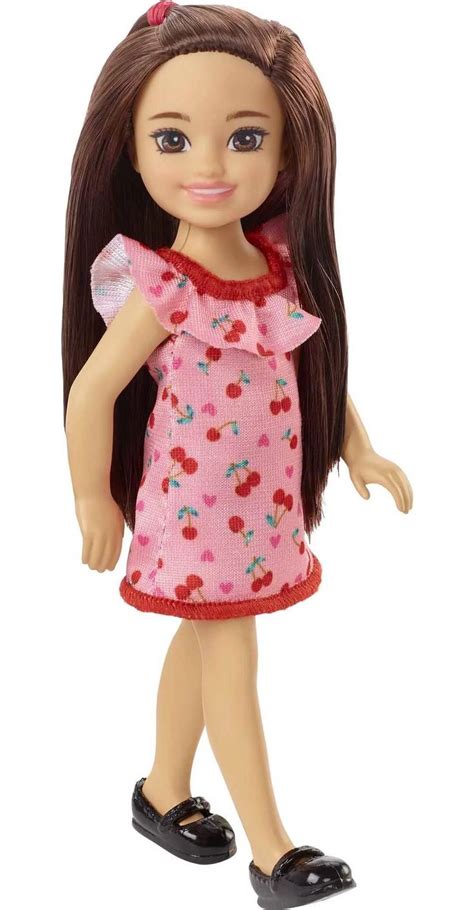 Barbie Chelsea Small Doll In Cherry Print Dress With Brunette Hair Brown Eyes Walmart