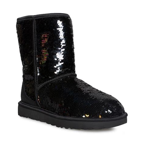 Ugg Classic Short Sequin Black Boots Women S Mycozyboots