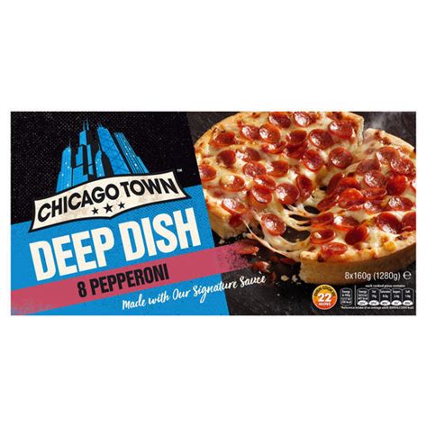 Chicago Town 8 Deep Dish Pepperoni Mini Pizzas 8 X 160g Iceland Foods