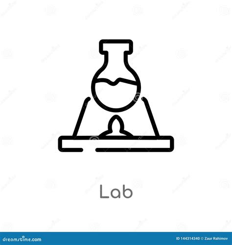 Icono Del Vector Del Laboratorio Del Esquema L Nea Simple Negra Aislada